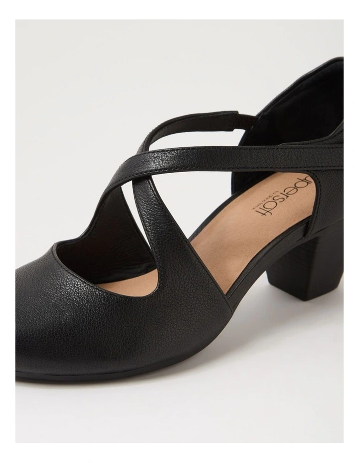 Flynnie Black Leather Heels image 5