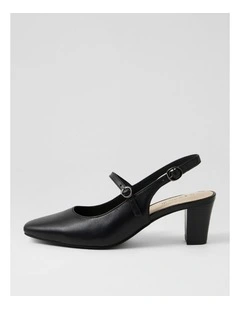 Matildas Black Leather Heels