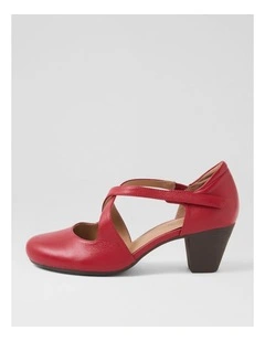 Flynnie Dark Red Leather Heels