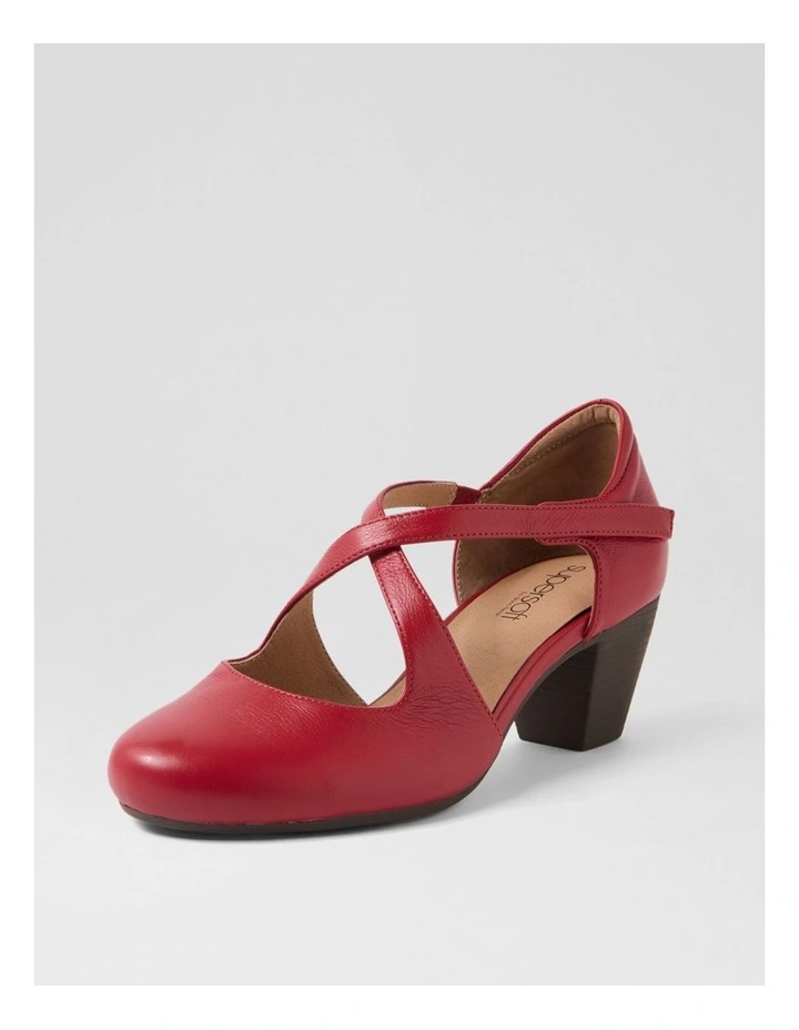 Flynnie Dark Red Leather Heels image 2