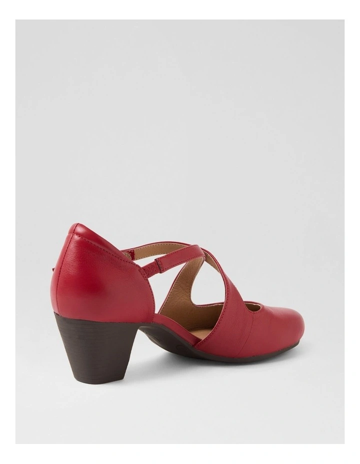 Flynnie Dark Red Leather Heels image 3