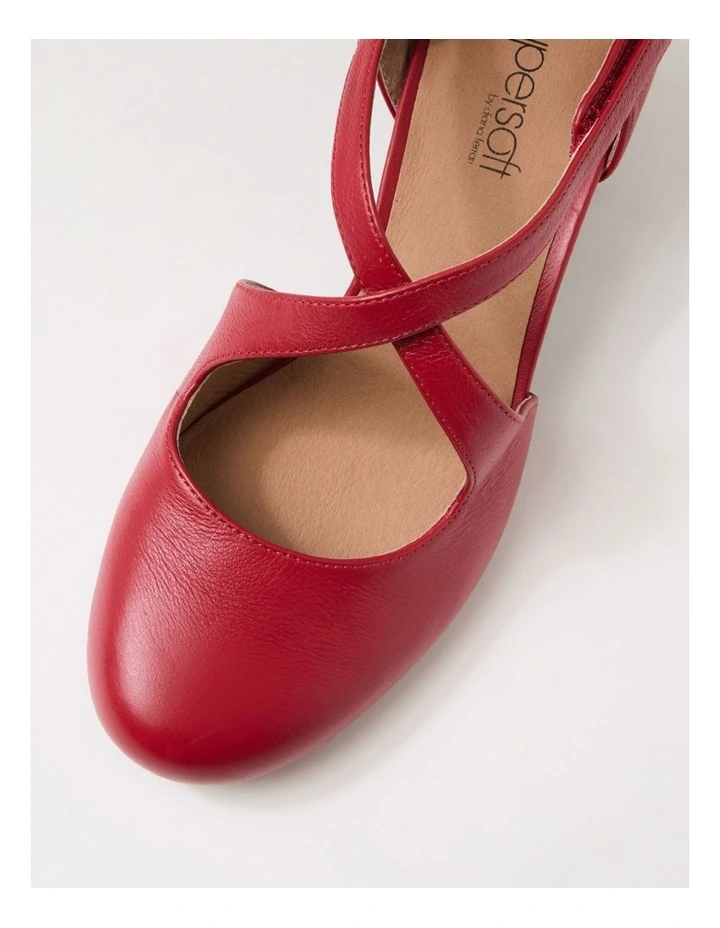 Flynnie Dark Red Leather Heels image 4