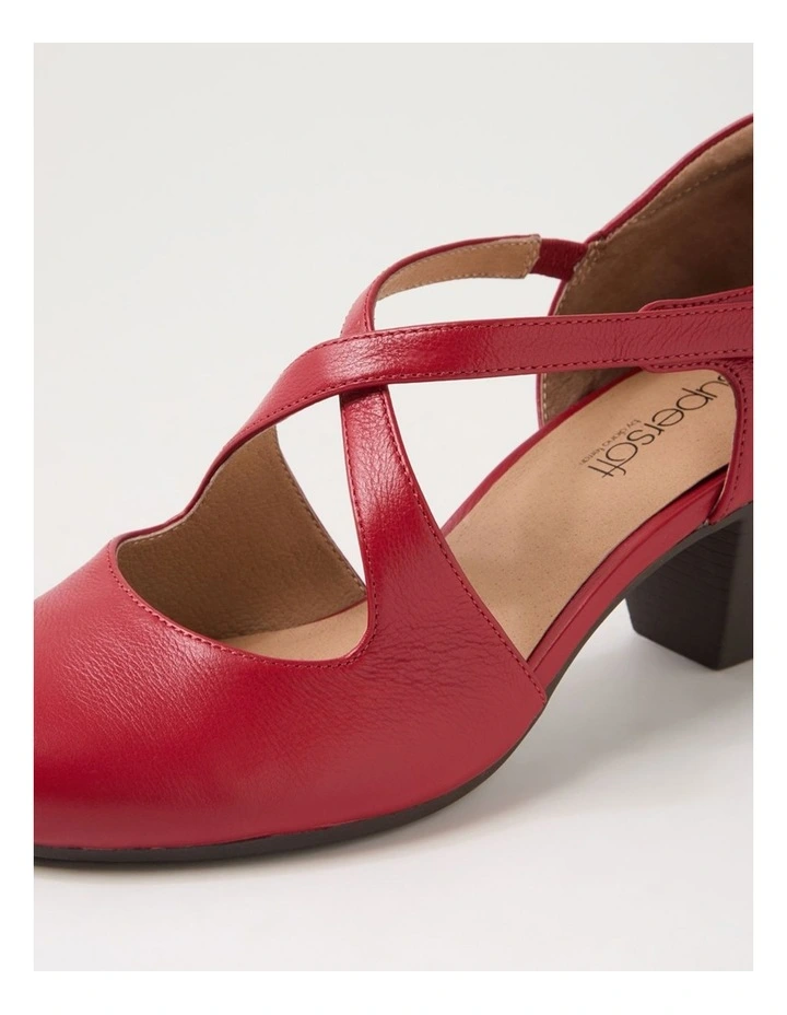 Flynnie Dark Red Leather Heels image 5