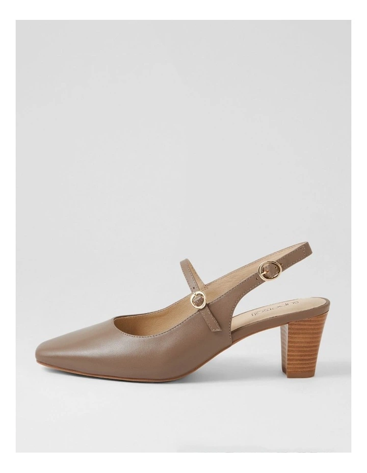 Matildas Dark Taupe Leather Heels image 1