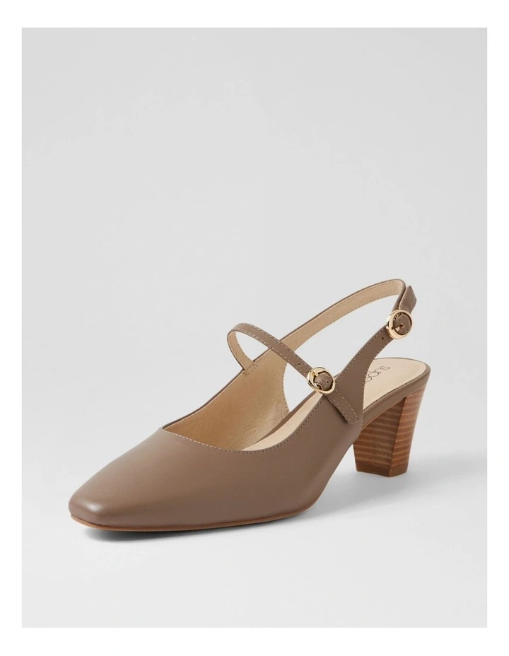 Matildas Dark Taupe Leather Heels image 2