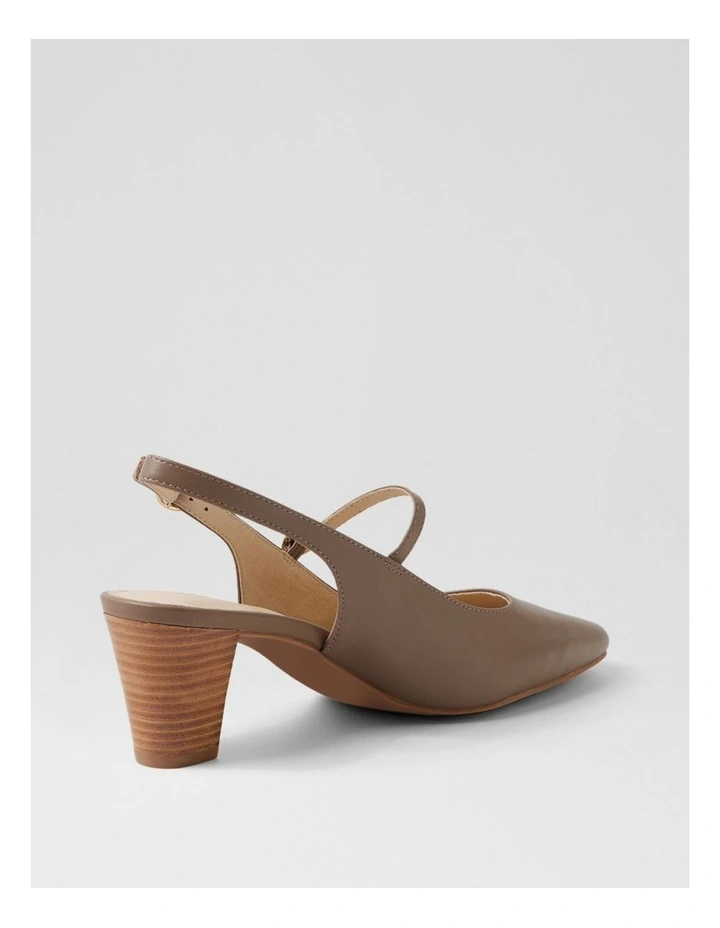 Matildas Dark Taupe Leather Heels image 3