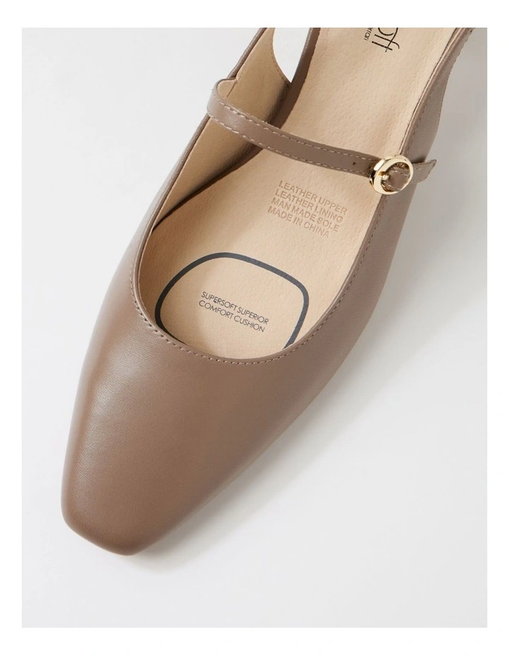 Matildas Dark Taupe Leather Heels image 4