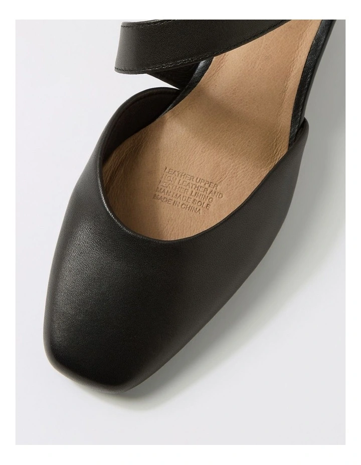 Sagie2 Black Leather Heels image 4