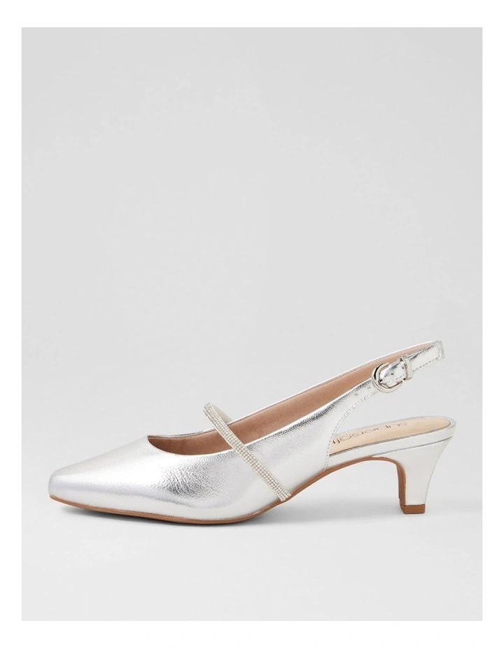 Lilium Silver Leather Jewels Heels image 1