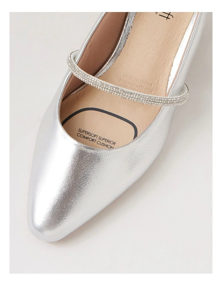 Lilium Silver Leather Jewels Heels image 4