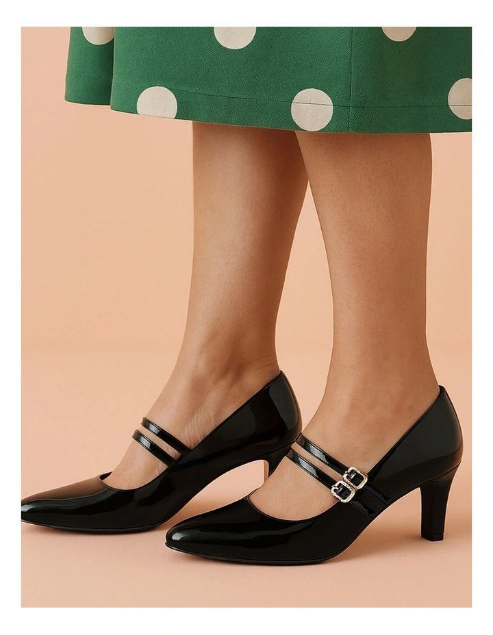 Isola W Black Patent Pu Heels image 1