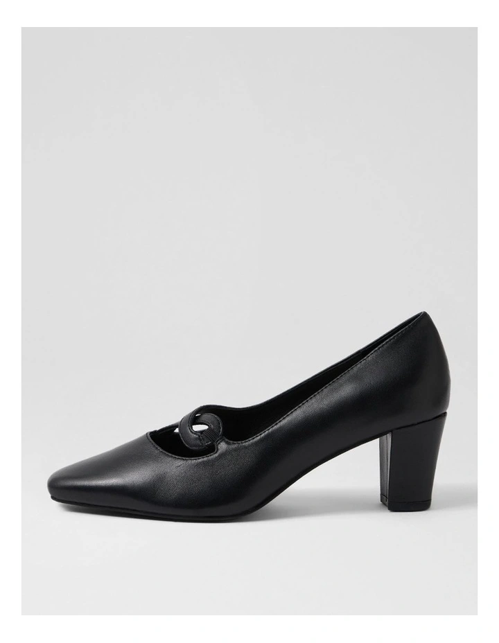 Mayian Black Leather Heels image 1
