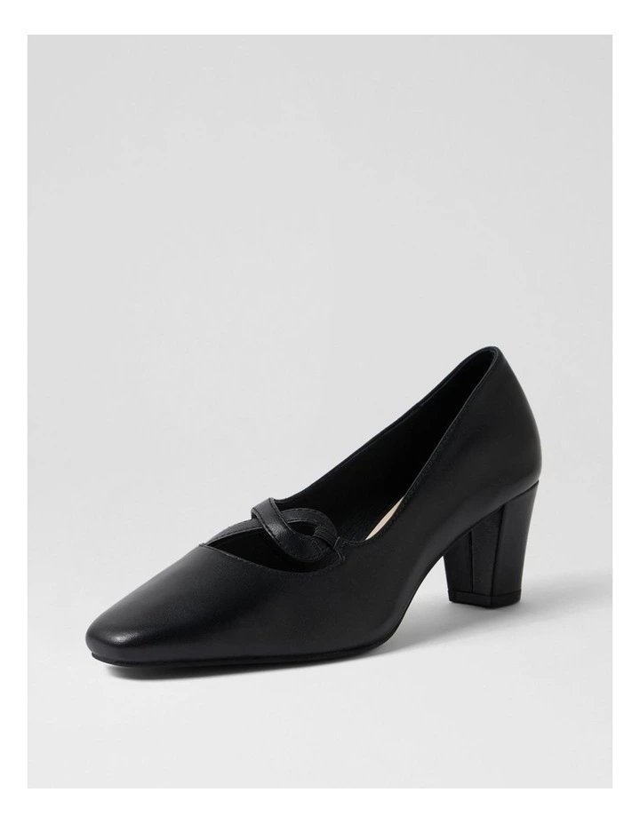 Mayian Black Leather Heels image 2