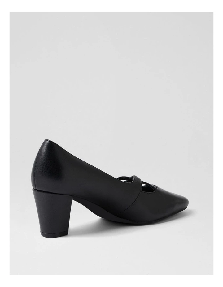 Mayian Black Leather Heels image 3