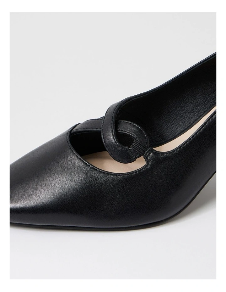 Mayian Black Leather Heels image 5