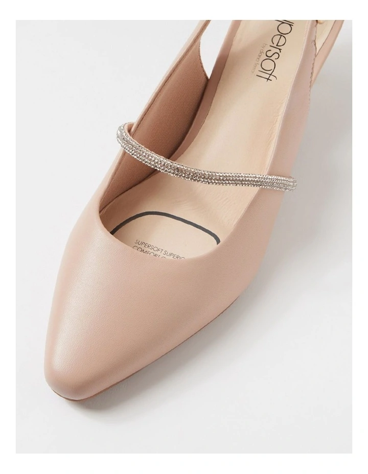 Lilium Nude Leather Jewels Heels image 4