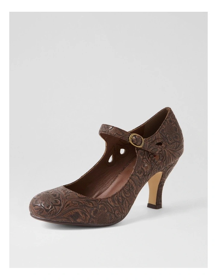 Mendy Mocha Baroque Mary Jane Heels image 2