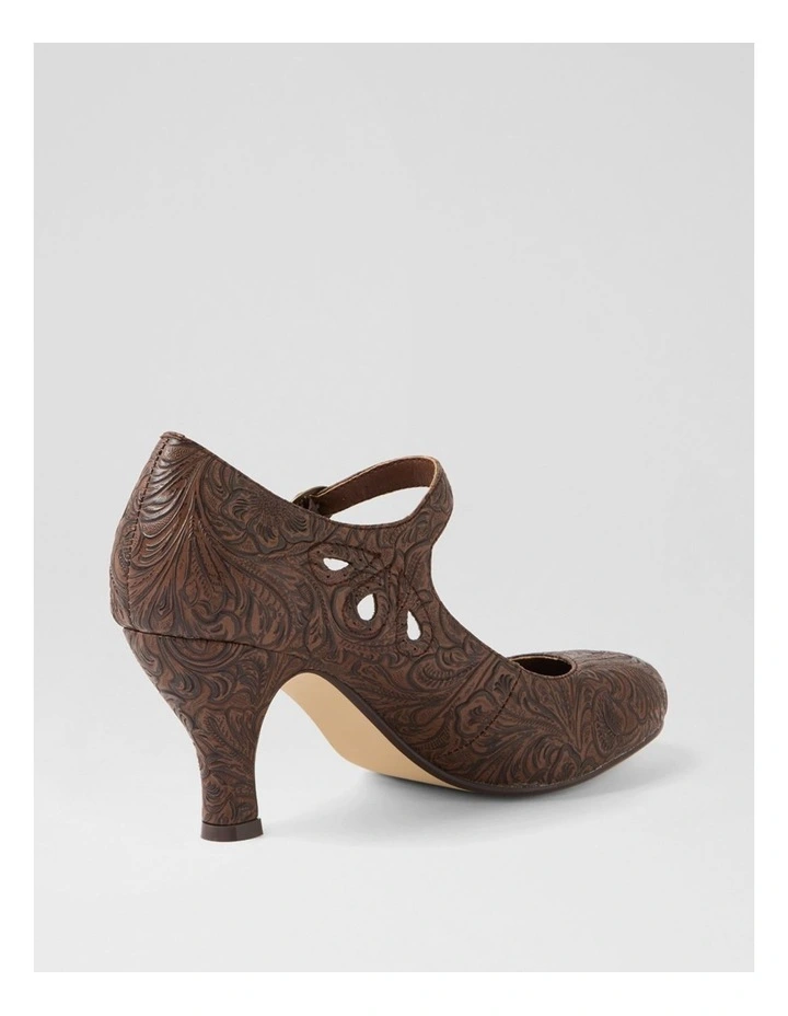 Mendy Mocha Baroque Mary Jane Heels image 3