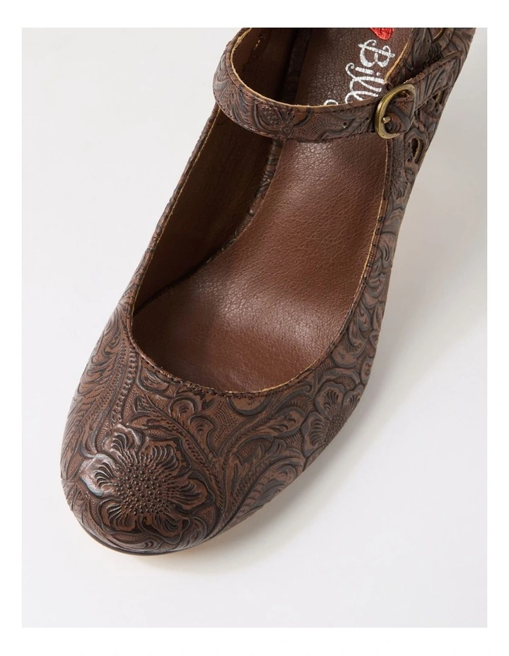 Mendy Mocha Baroque Mary Jane Heels image 4