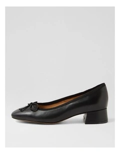 Mallet Black Leather Heels
