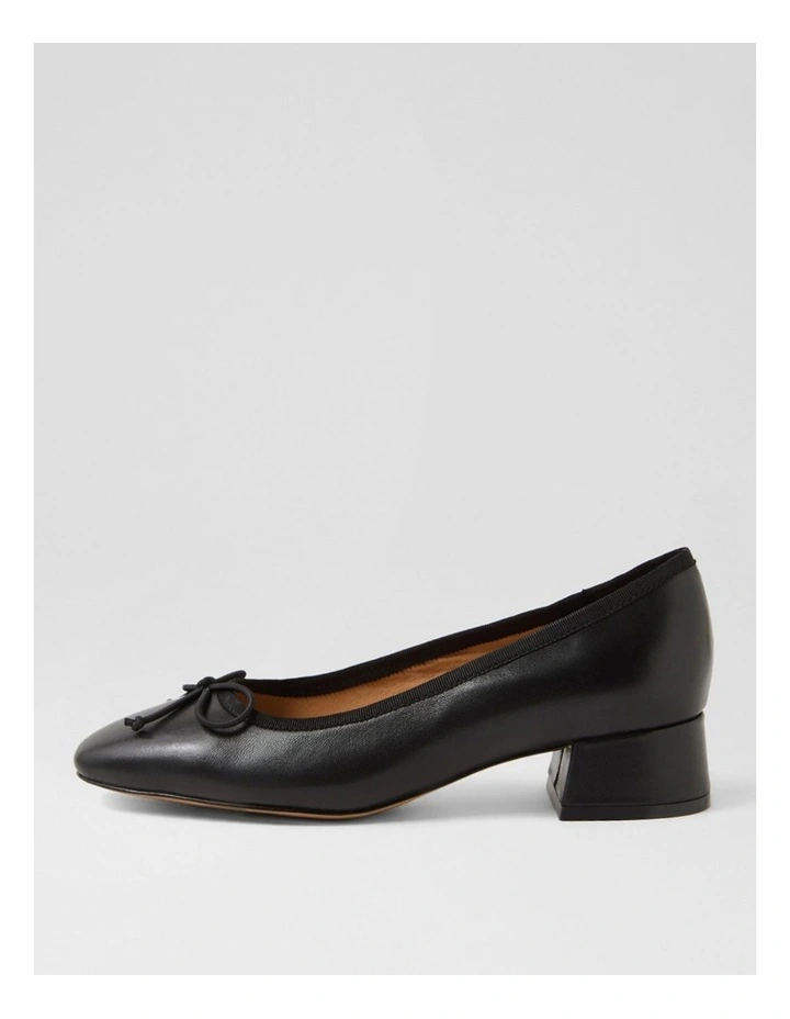 Mallet Black Leather Heels image 1