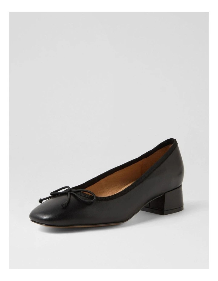 Mallet Black Leather Heels image 2