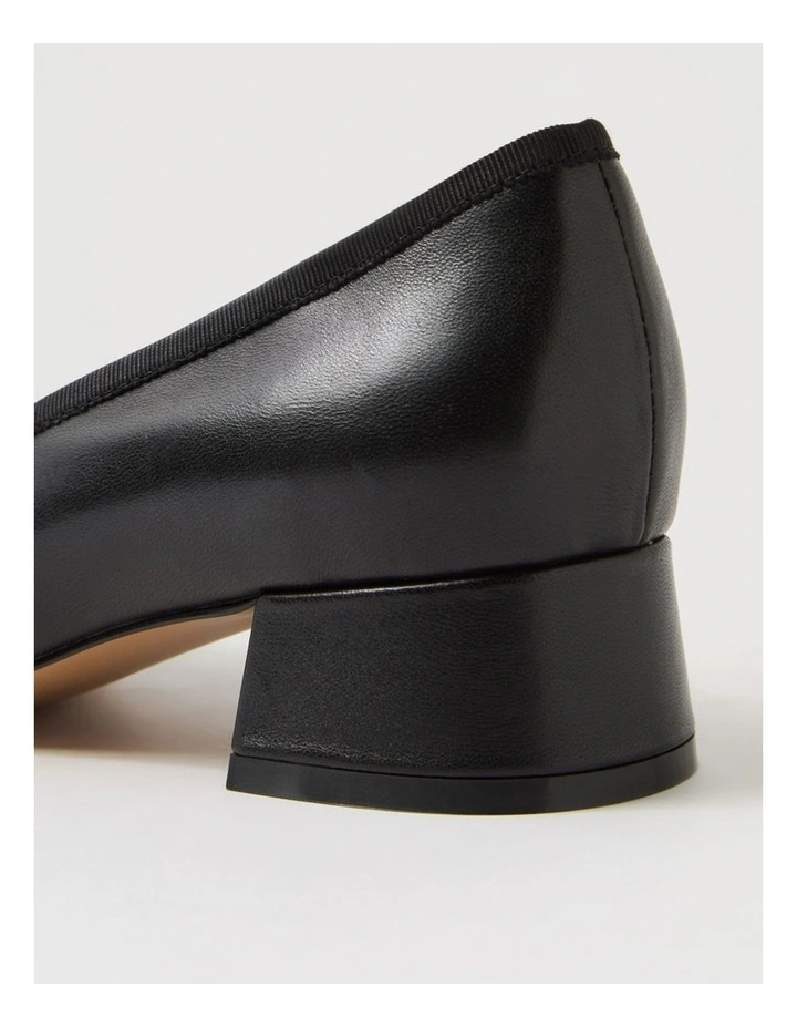 Mallet Black Leather Heels image 5