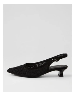 Jaylyn Black Braid Leather Heels