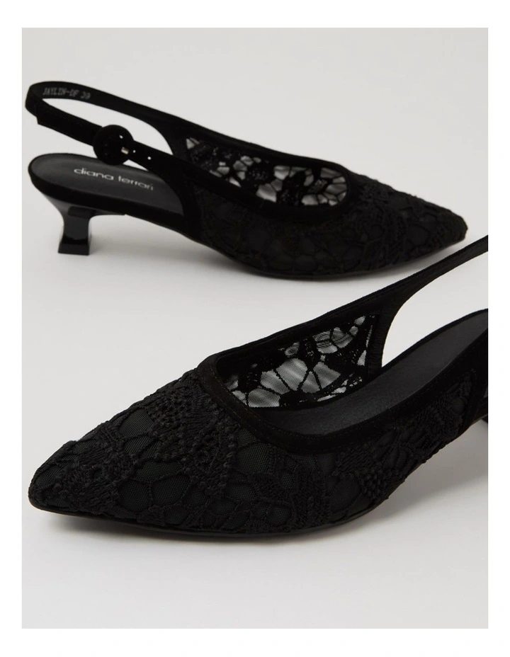Jaylyn Black Braid Leather Heels image 5