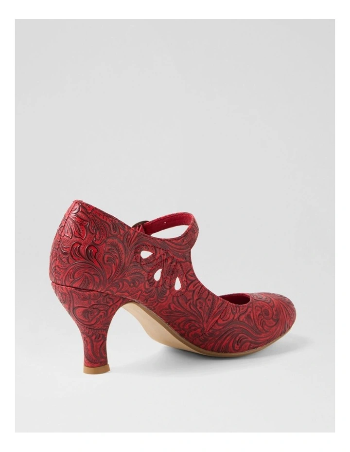 Mendy Red Baroque Mary Jane Heels image 3