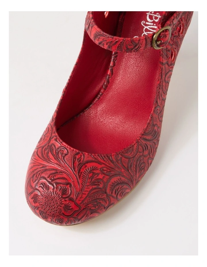 Mendy Red Baroque Mary Jane Heels image 4