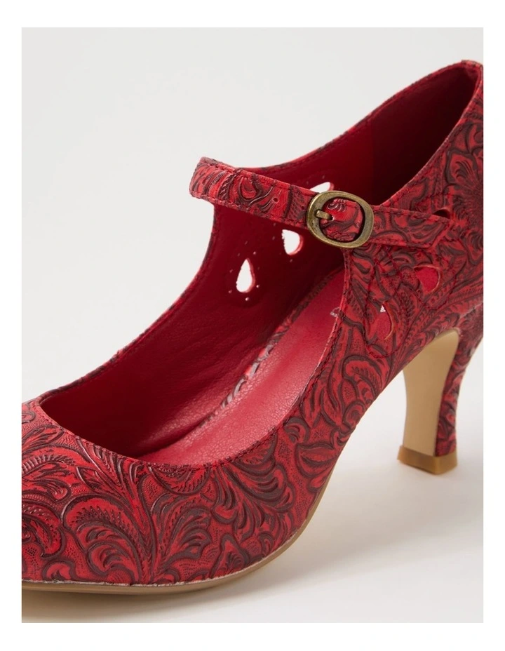 Mendy Red Baroque Mary Jane Heels image 5