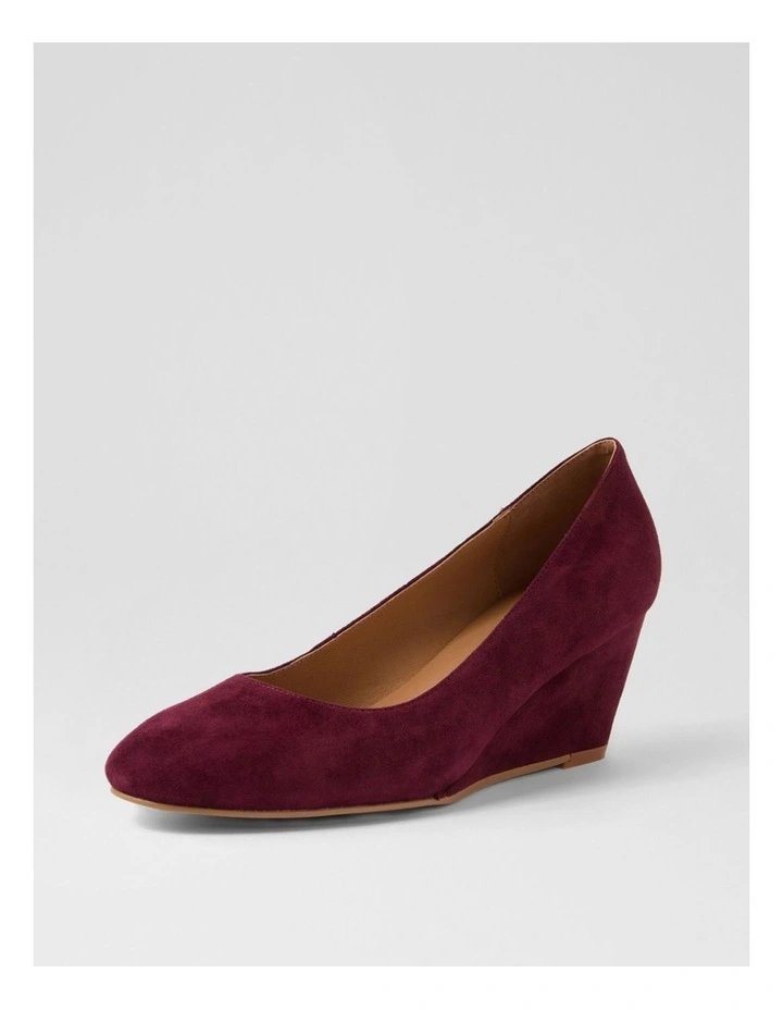 Lespie Burgundy Suede Wedges image 2