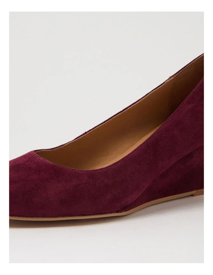 Lespie Burgundy Suede Wedges image 5