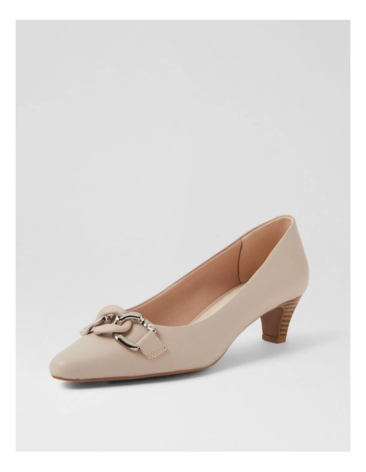 Lovely Oatmilk Leather Pump Heels image 2