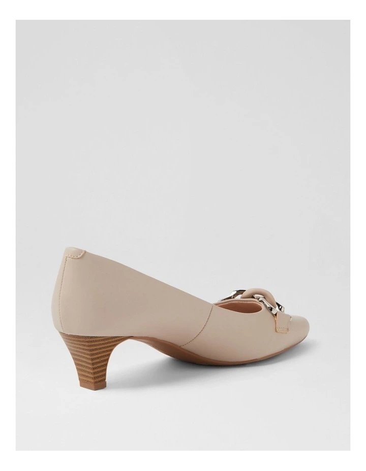 Lovely Oatmilk Leather Pump Heels image 3