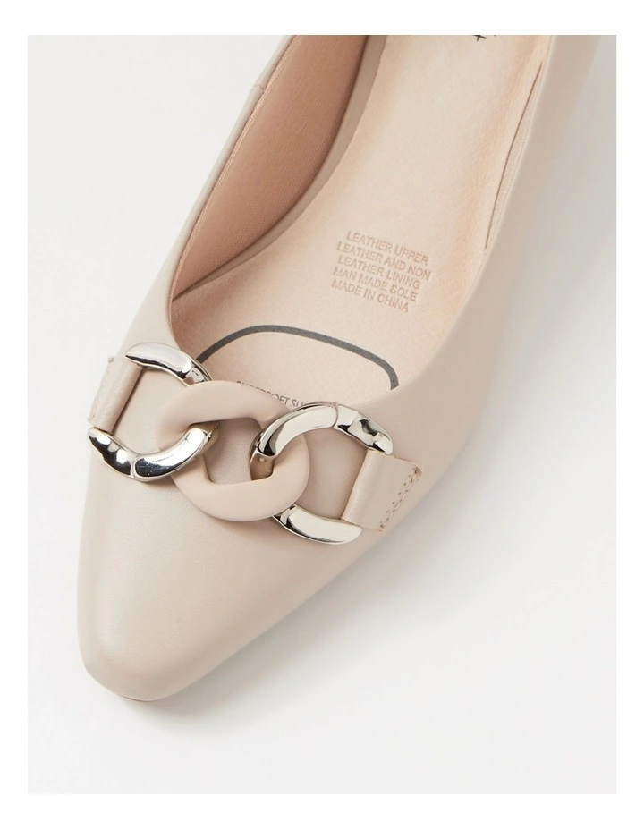 Lovely Oatmilk Leather Pump Heels image 4
