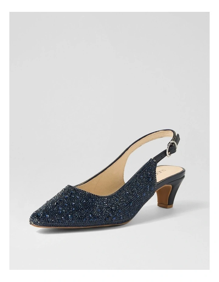 Looloo Navy Jewels Leather Heels image 2