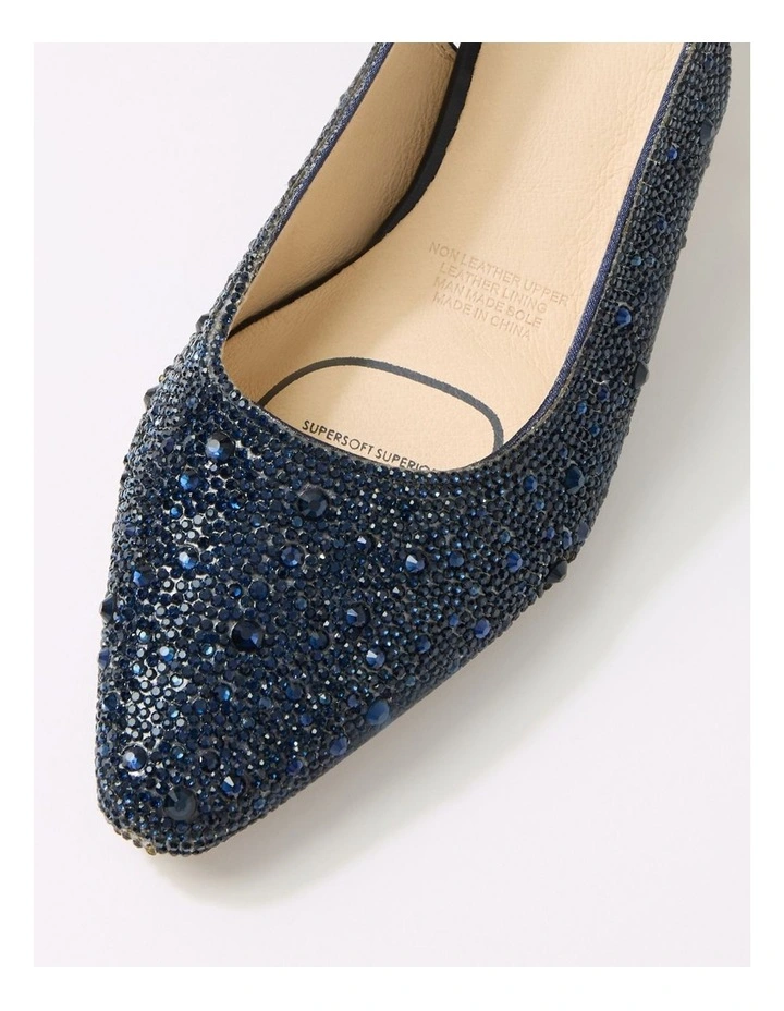 Looloo Navy Jewels Leather Heels image 4