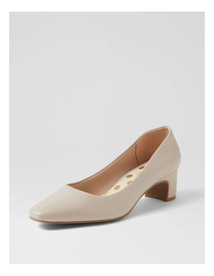 Khloes Oatmilk Leather Heels image 2