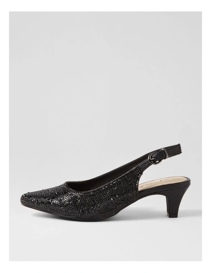 Looloo Black Jewels Leather Heels image 1