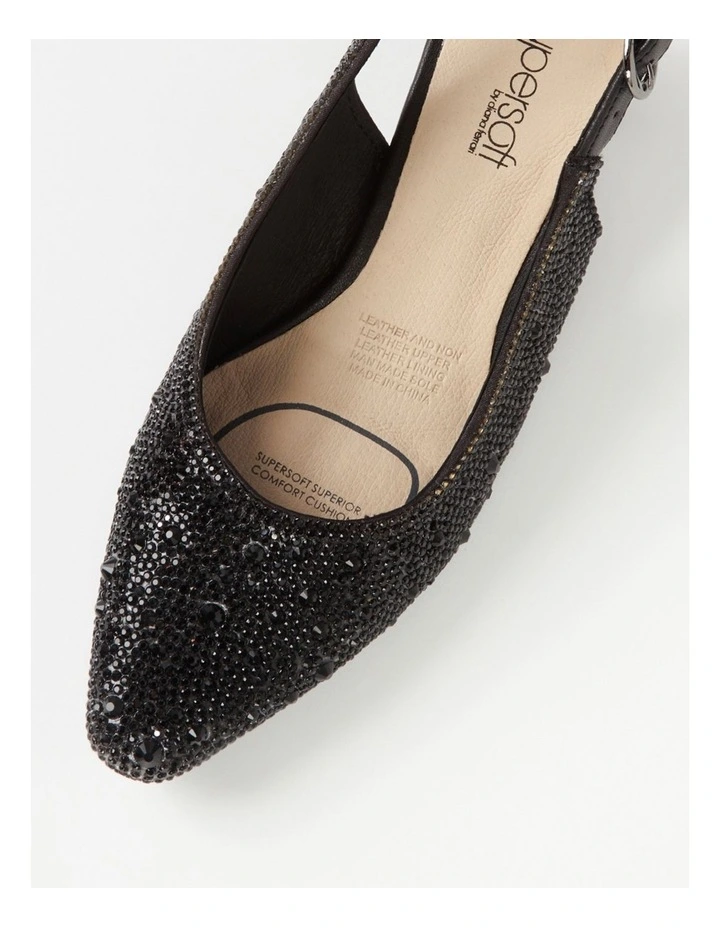 Looloo Black Jewels Leather Heels image 4