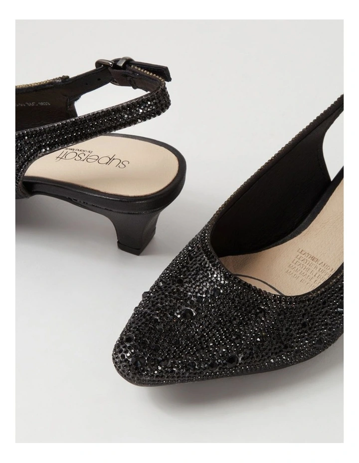 Looloo Black Jewels Leather Heels image 5