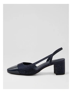 Luxury Navy Patent Jewels Heels