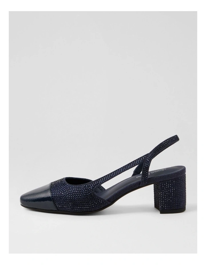 Luxury Navy Patent Jewels Heels image 1