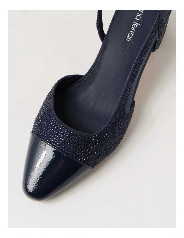 Luxury Navy Patent Jewels Heels image 4