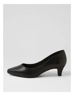 Lateley Black Leather Heels