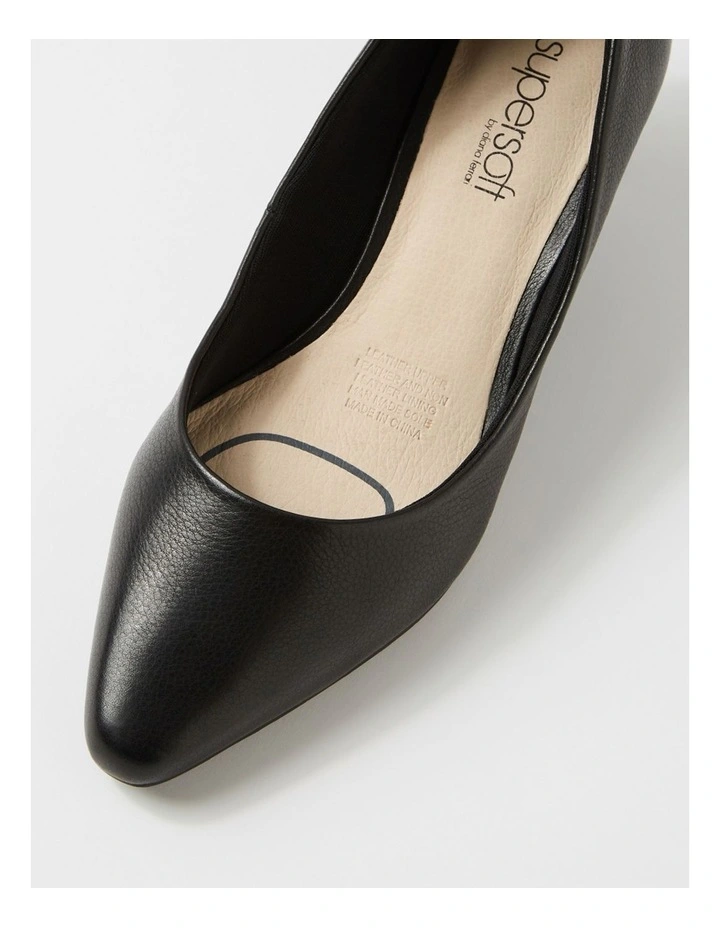 Lateley Black Leather Heels image 4
