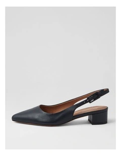 Claytin Navy Leather Heels