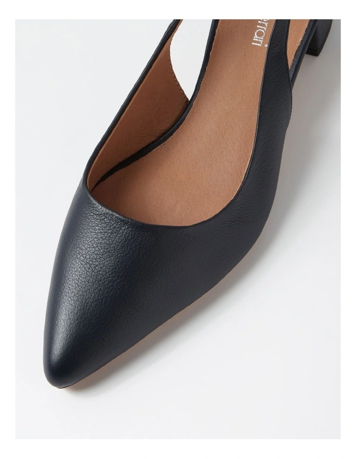 Claytin Navy Leather Heels image 4